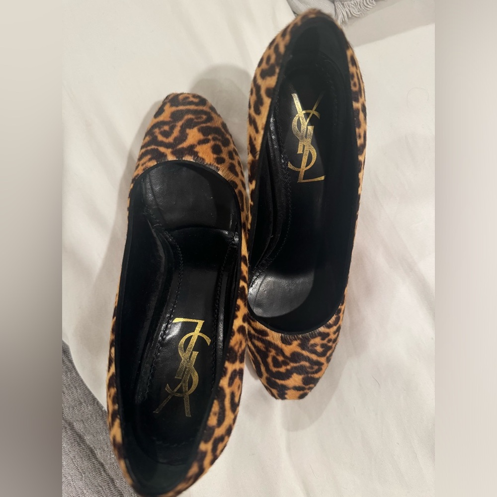 YSL leopard heels